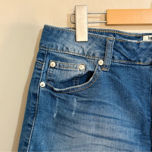 Vintage Y2K Low Rise Denim Skort Button Up Front Frayed - Picture 4 of 15